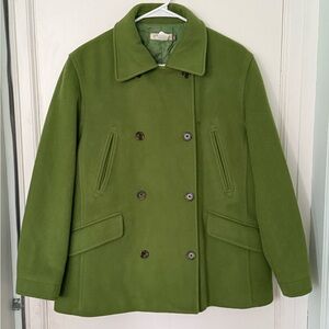J.Crew Women’s Green Double-Breasted Wool Cashmere Coat